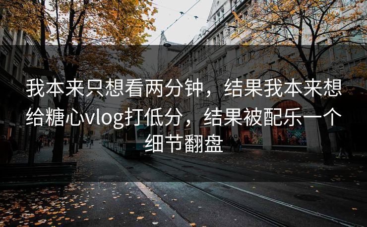 我本来只想看两分钟，结果我本来想给糖心vlog打低分，结果被配乐一个细节翻盘